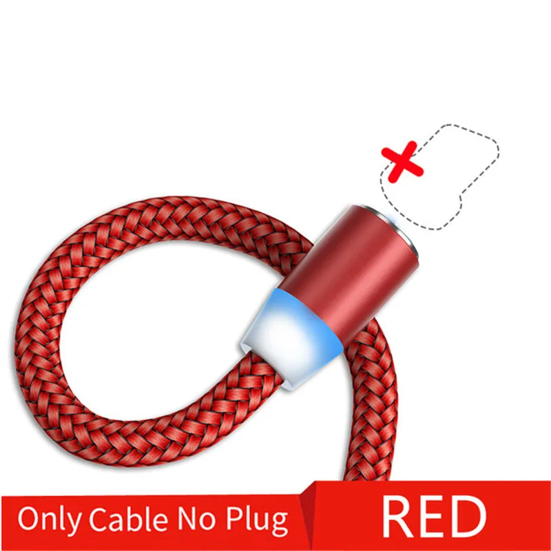 Магнитный mi cro USB кабель для iPhone Xr 11 usb type C кабель для быстрой зарядки для Xiaomi mi Note 10 pro Магнитная Зарядка для samsung s9 - Цвет: red only cable