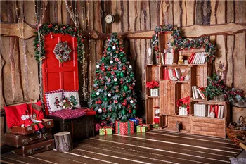 

SHENGYONGBAO Vinyl Custom Christmas Photography Backdrops Prop flower and Wood Planks Photo Studio Background V191106-79589