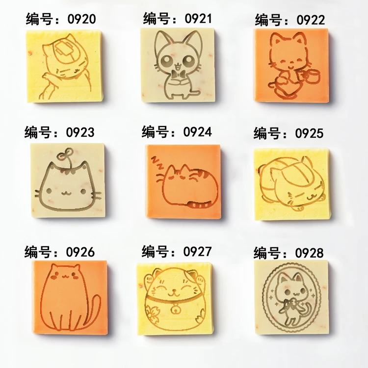 

free shipping natural handmade acrylic soap seal stamp mold chapter mini diy CAT patterns organic glass 4*4cm