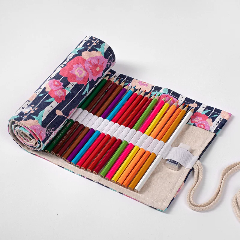 Crayon Bag Rollable Case Pencil for Brushes Make Up Storage Art Roll Box Office | Канцтовары для офиса и дома
