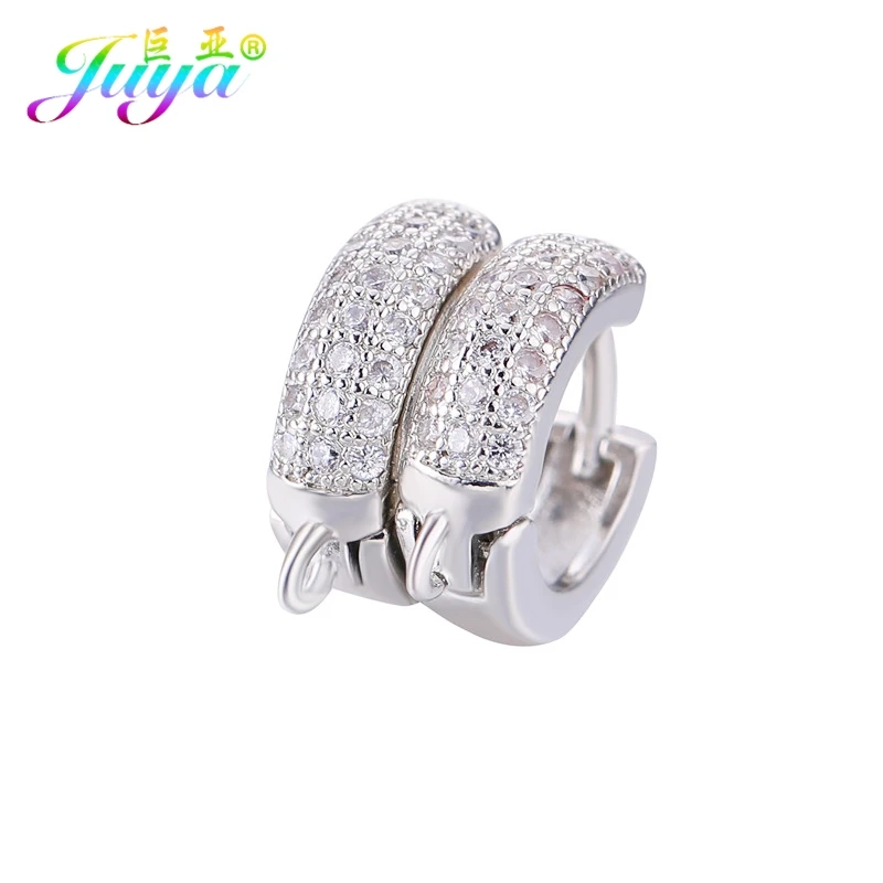White Gold Juya ювелирные изделия ручной работы, золотые/серебряные серьги, крючки, аксессуары для женщин, роскошное изготовление сережек - Цвет: White Gold