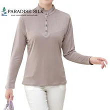 Женские рубашки шелковые трикотажные женские s с длинным рукавом Хэнли Топ Размер L XL XXL XXXL