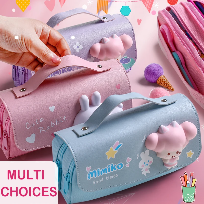 

3D чехол для карандаша, Яркая розовая свинка, фотоальбом для школьницы, милые канцелярские принадлежности, Подарочный чехол