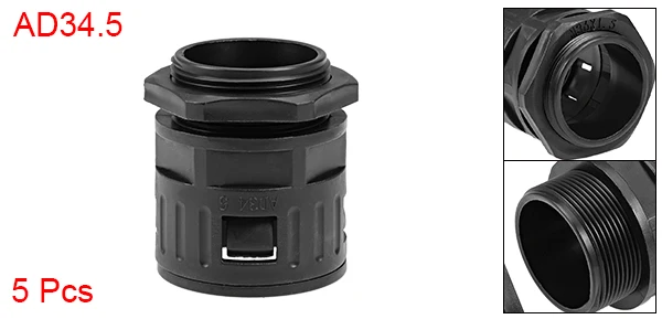 AD34.5-M36 Uxcell AD25-AD54.5 PG9-PG48 M25-M48 кабельный сальник для герметизации провода пластиковая гофрированная труба разъем Водонепроницаемый стыков труб зажимы черный - Цвет: AD34.5-M36