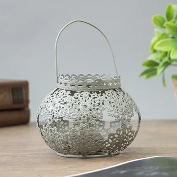 

Candlestick metal 1 candle "Lace" gray 9x12.5x12.5 cm 3724111