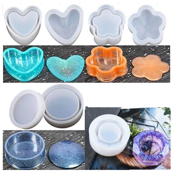 

Resin Casting Molds, Epoxy Resin Silicone Molds Include Ashtray Epoxy Molds, Storage Box Mold (4Pcs)