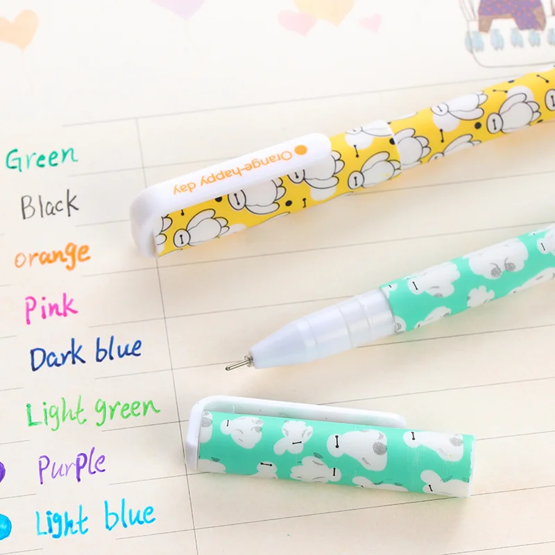 10 различных цветов s/box цветные ручки гелевые кавайные Boligrafos Kawaii Canetas Escolar милые