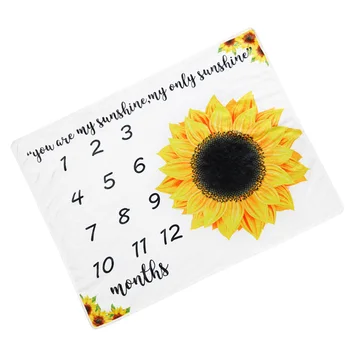 

1pc Newborn Photography Blanket Sunflowers Digital Printing Decorative Calendar Flannel Blanket