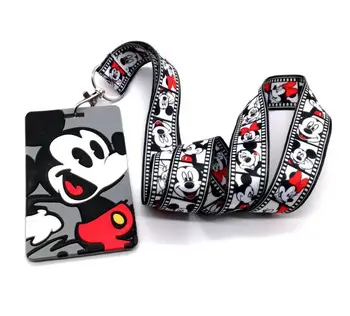 

1 pcs cartoon Minnie mickey card Neck Strap Lanyards Badge Holder Rope Pendant Key Chain Accessories