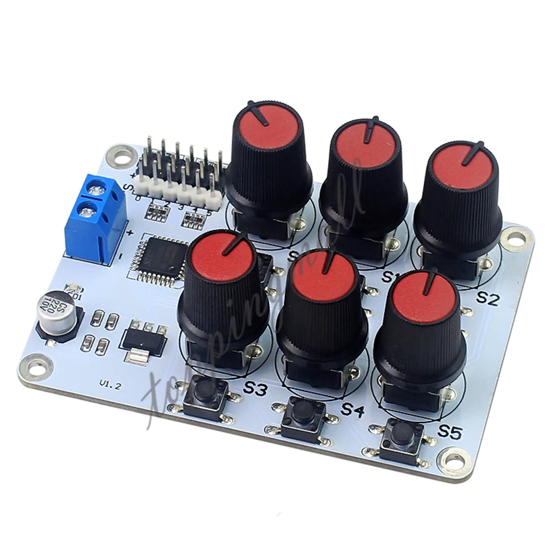 6CH Rotary Knob Servo Driver Controller Board with Overcurrent Protection