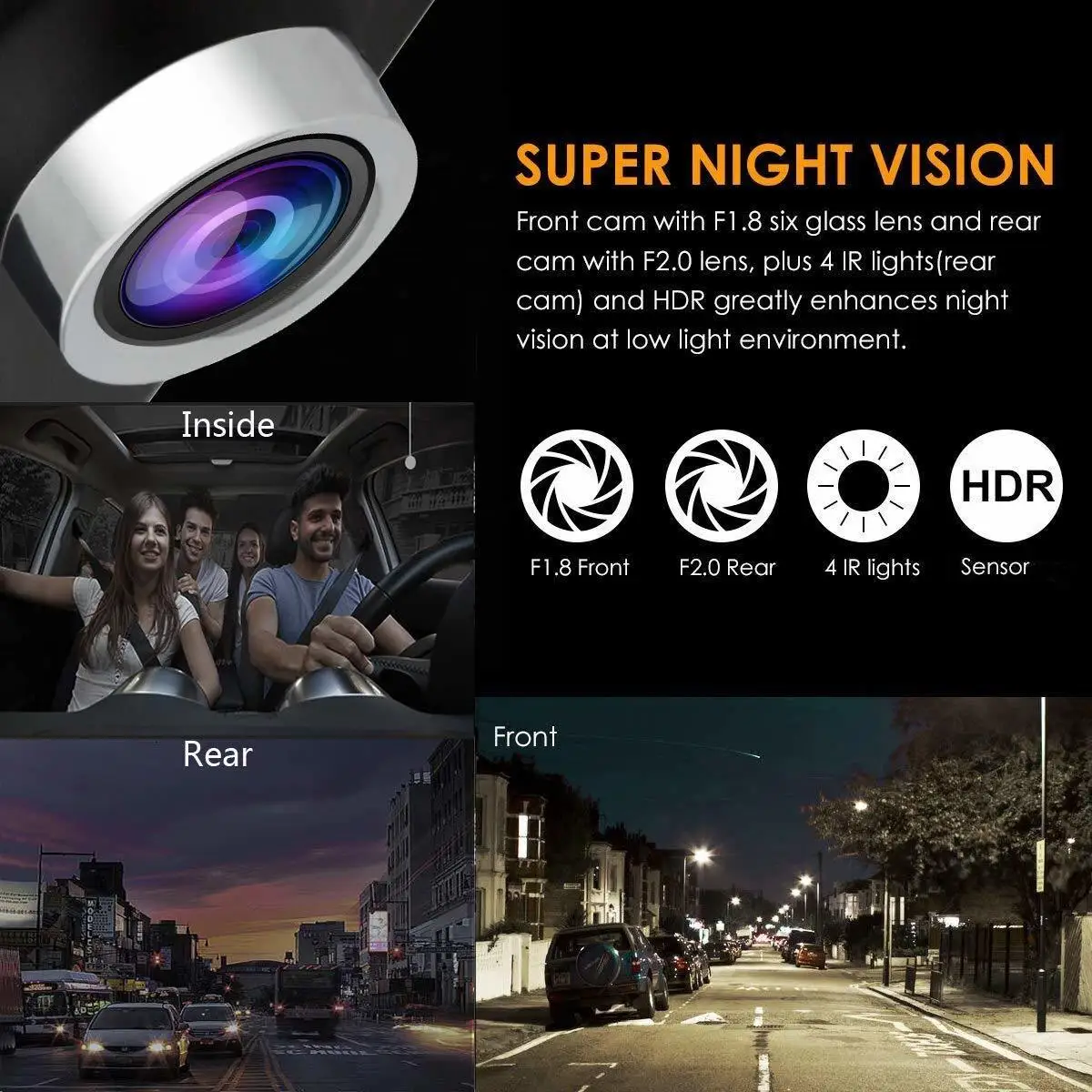 Car DVR 3 Cameras Lens 4 Inch Dash Camera Auto Registrator Dvrs Dash Cam Dual Lens With Rearview Camera Video Recorder