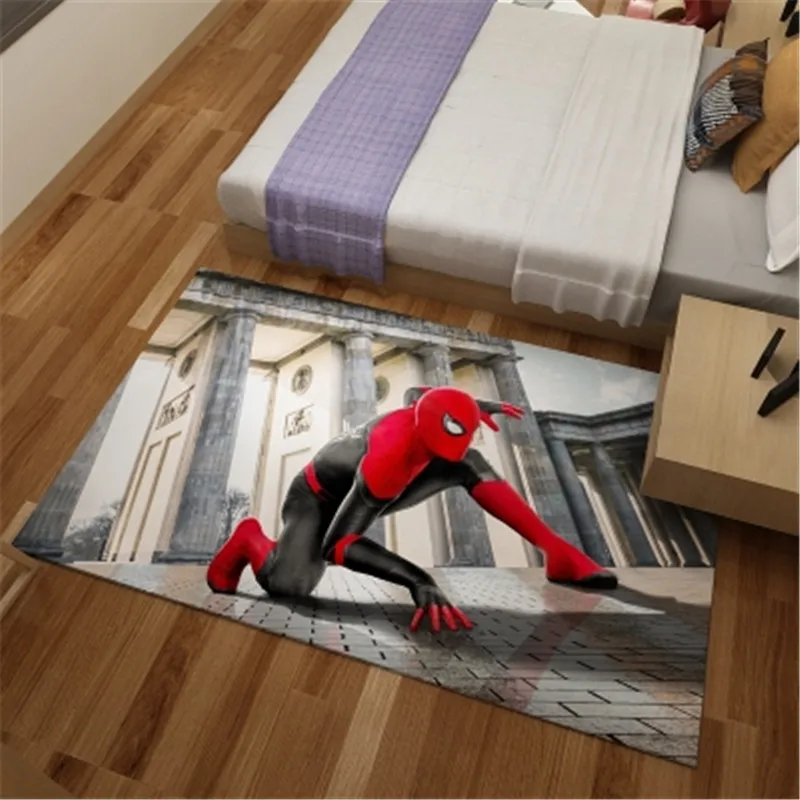 Фланелевый ковер Marvel с 3D принтом Человек паук плотный нескользящий коврик для