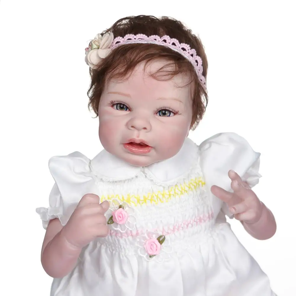 20 22inch Reborn Girl Baby Bauch Platte gemalt Silikon Bauch Simulation Baby