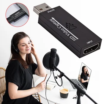 

HDMI Mini Video Capture Card USB 2.0 1080P Video Grabber Record Box DVD Camcorder HD Camera Recording Live Stream Teaching