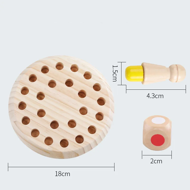 Montessori Wooden Children Toys Memory Match Stick Chess Game Fun Block Puzzle Board 3-5 Year Old