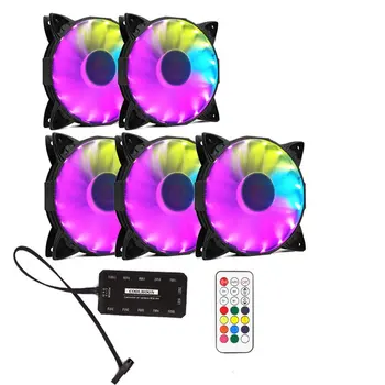 

RGB Case Cooling Fan 12CM Round Shape Desktop Chassis Water Cooling Fan Colorful PC Computer Cooling Fan Cooler RGB controller