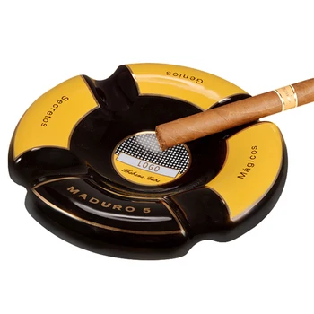 

Round Cigarette Ashtray Ceramic Cigar Ashtray with 4 Holders Table Decoration Cigarette Garbage Storage Box Cigar Accessories