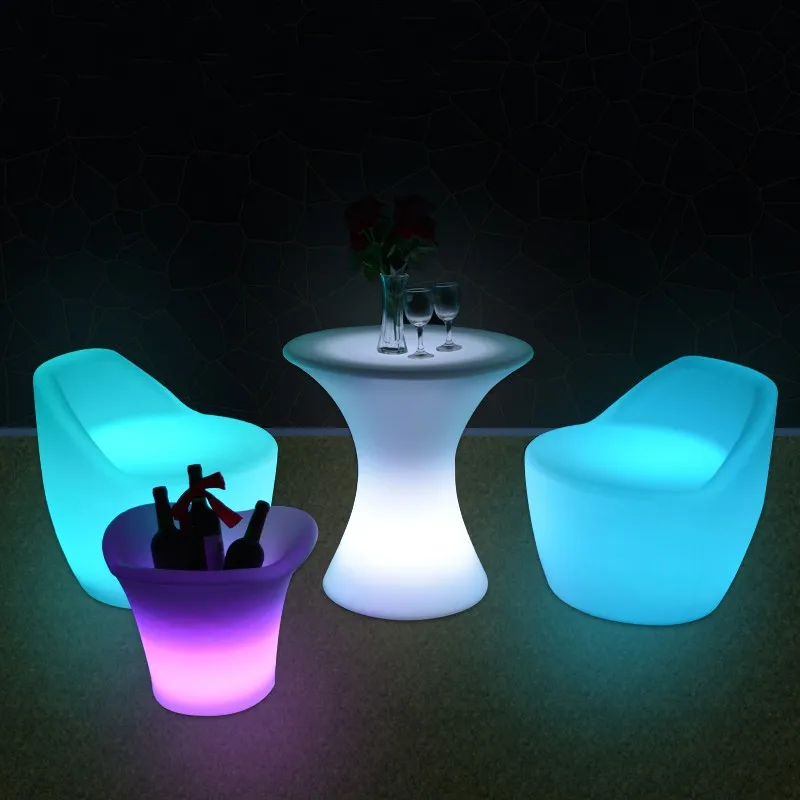 New Led furniture RGB Rechargeable Led illuminated gaming chair Waterproof led bar chair seat Outdo