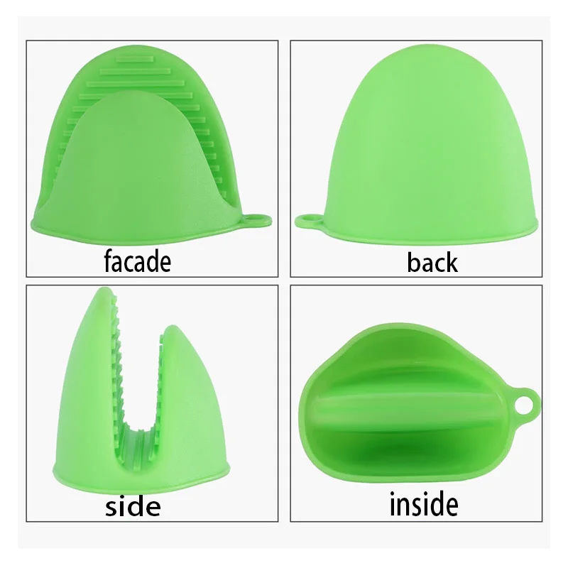 Силиконовые перчатки зеленые с теплоизоляцией для духовки готовки в