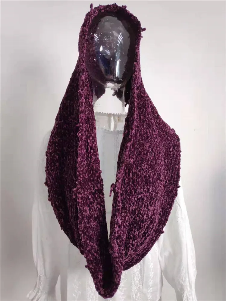 RUGOD Elegant ladies soft scarf Fashion new winter Warm Neck Warmer Circle Snood for women Vintage purple Ring Scarves