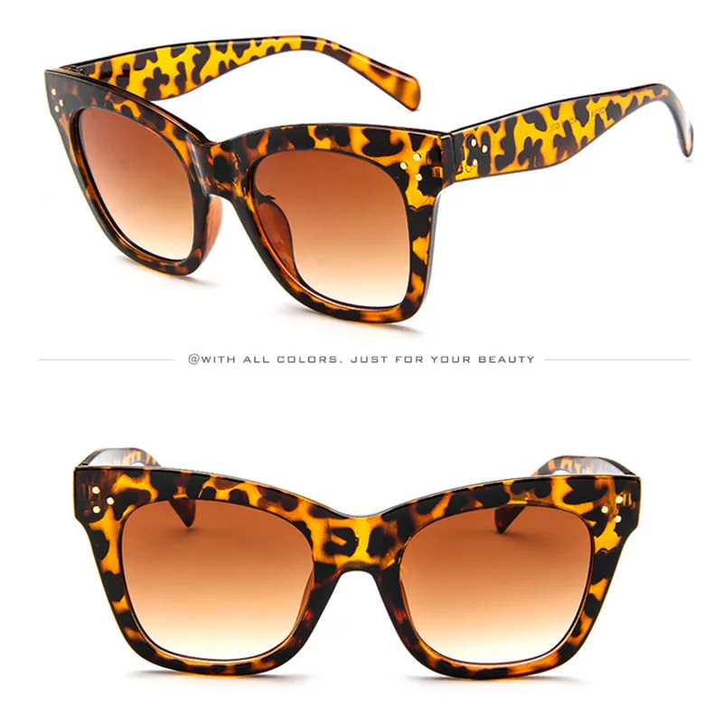 RBROVO модные квадратные солнцезащитные очки женские дизайнерские роскошные женские/мужские солнцезащитные очки Классические винтажные уф400 уличные очки - Цвет линз: Leopard
