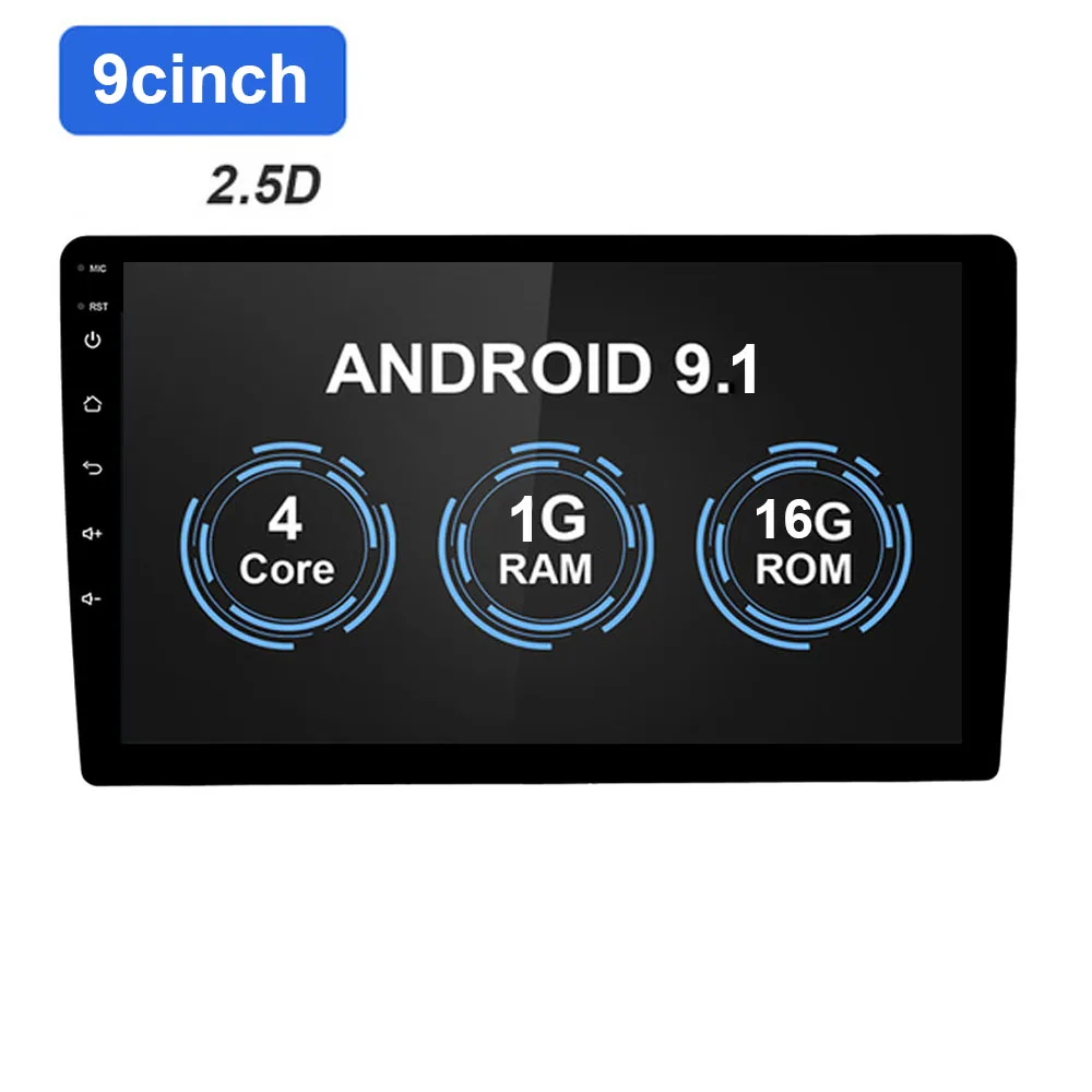 9/10. 1 дюймов 2 Din Android 9,1 автомобильный мультимедийный плеер Радио Аудио Стерео gps навигация автомобиль без DVD плеер Авто Стерео FM DAB BT - Цвет: 9inch 1 16G