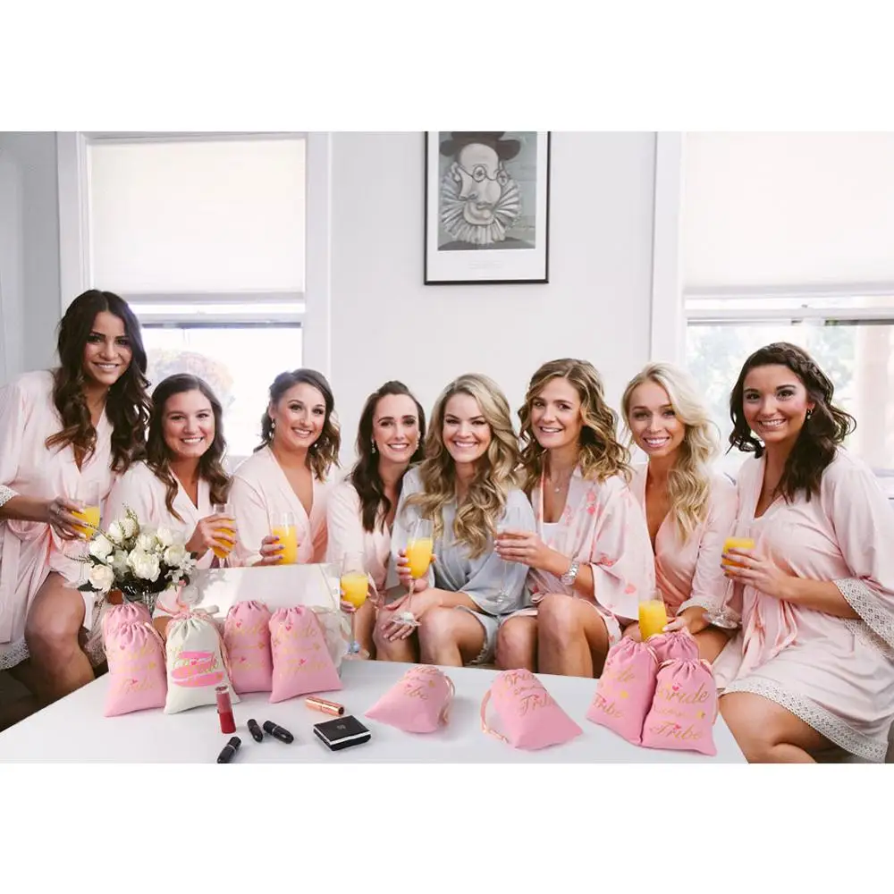 OurWarm Bride Bachelorette Party Decoration Pink Candy Bags Beer Can Cooler Covers for Hen Party Decor Birde to Be Favor