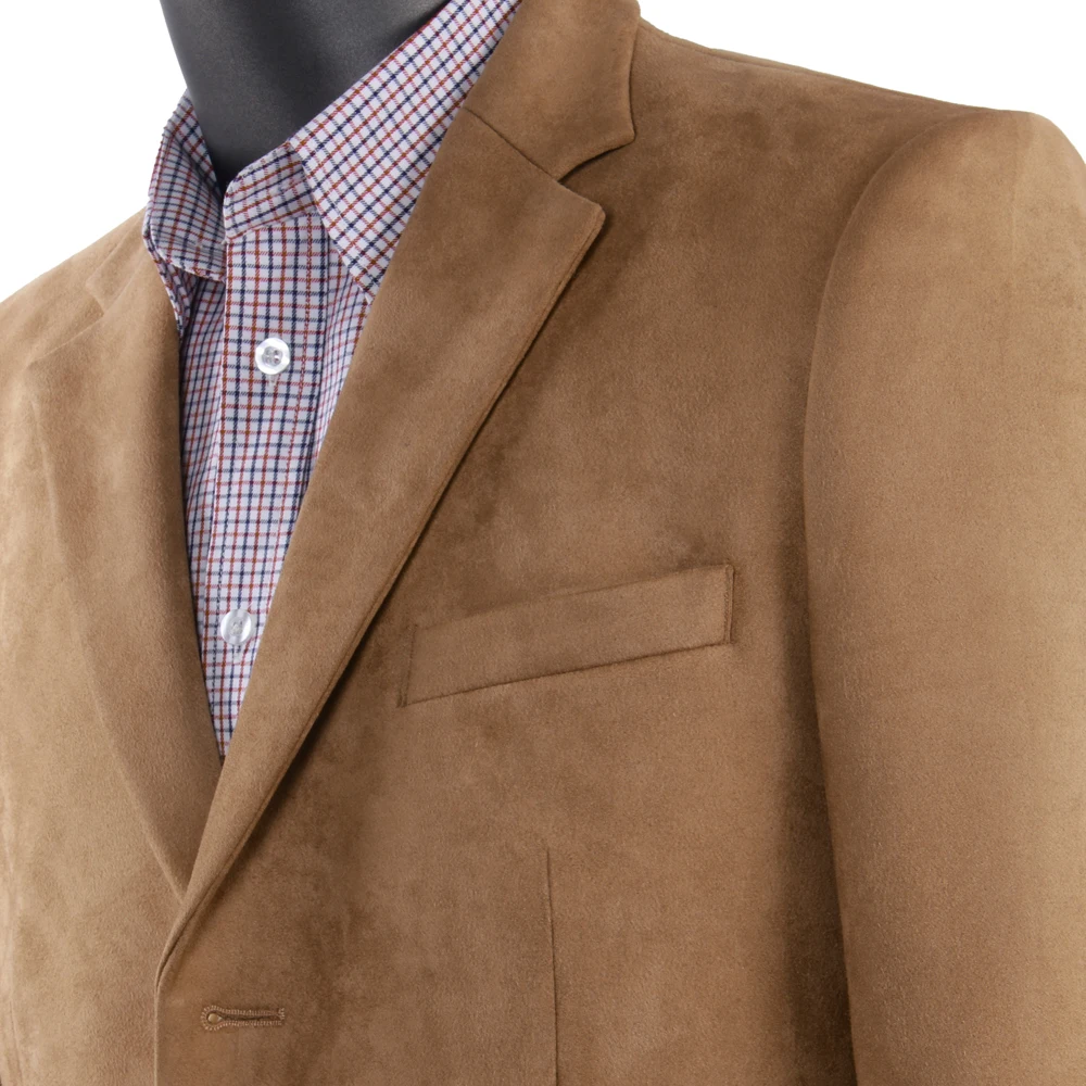 Latest Fashion Designed Camel Stretch Suede Jacket Comfortable Casual Men Suede Blazer Custom Made Slim Fit  Mens Jackets