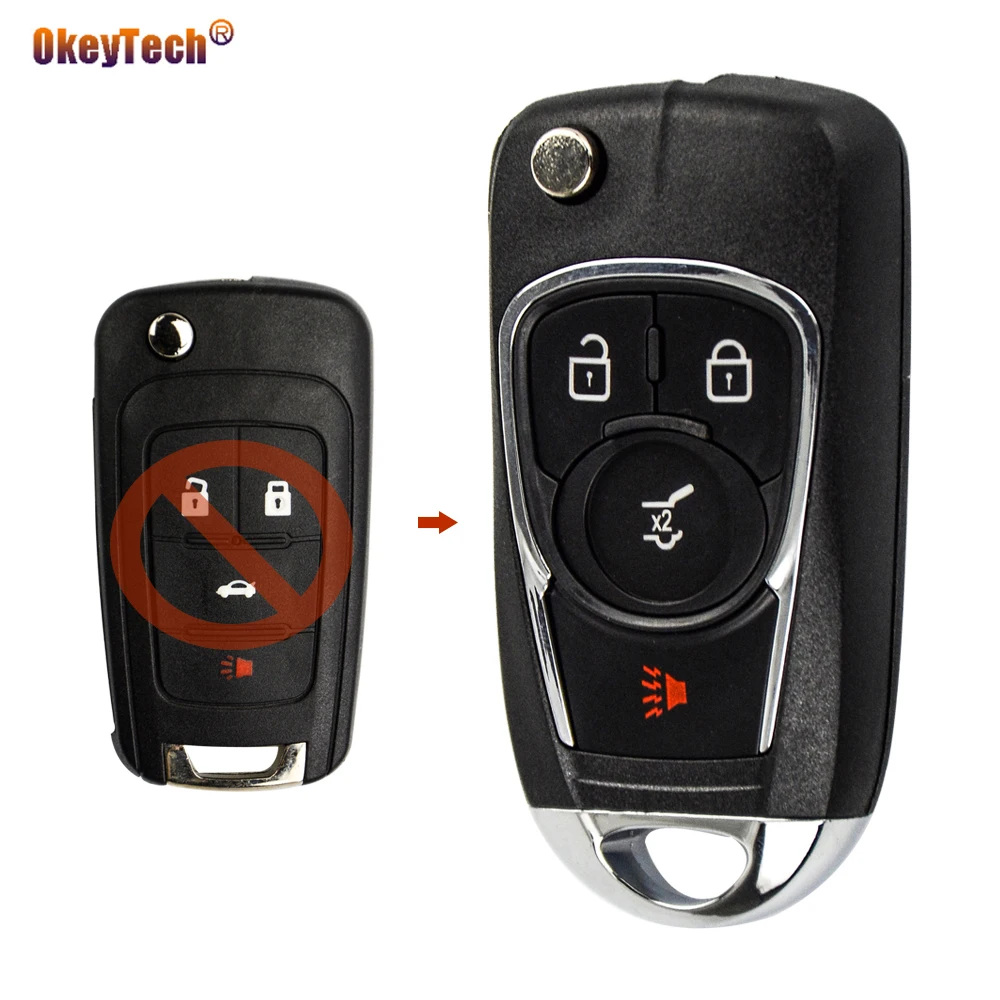 OkeyTech 4 кнопки модифицированный складной чехол для ключа Vauxhall Opel Corsa Astra Zafira Insignia