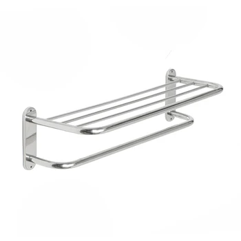 

Xueqin 60cm Stainless Steel Chrome Polished Bathroom Wall Mounted Towel Rail Holder Shelf Storage Rack Double Towel Rails Bar