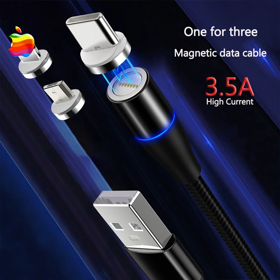 Магнитный Micro USB кабель для iPhone 11 samsung Xiaomi huawei Быстрая зарядка передачи данных Тип C
