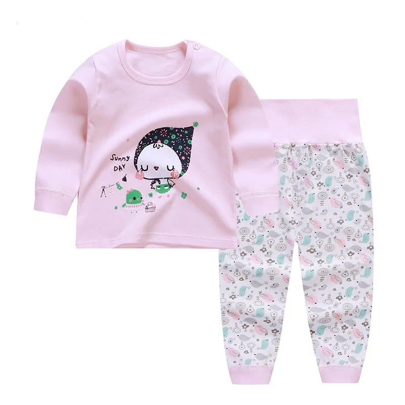 Style 10 Пижамные комплекты для новорожденных мальчиков и девочек Милая футболка с длинными рукавами и рисунком топы и штаны осенняя одежда для сна для малышей - Цвет: Style 10