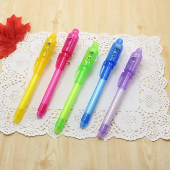 

14pcs Magic Purple 2 In 1 UV Black Light Excellent ABS Combo Creative Stationery School Office Drawing Invisible Ink Pen
