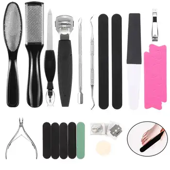 

20Pcs/Set Professional Pedicure Kit Foot Care Tool Feet Heels Toe Cuticle Kit File Dead Hard Skin Callus Remover Scraper Tools