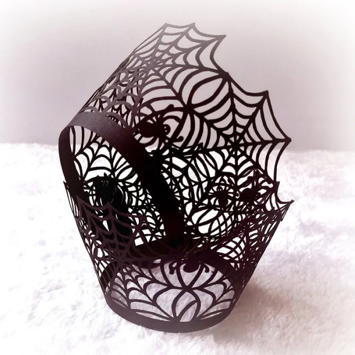 25pcs Filigree Artistic Bake Cake Paper Cups Little Vine Lace Cupcake Wrappers Baking Cup Holder PI669