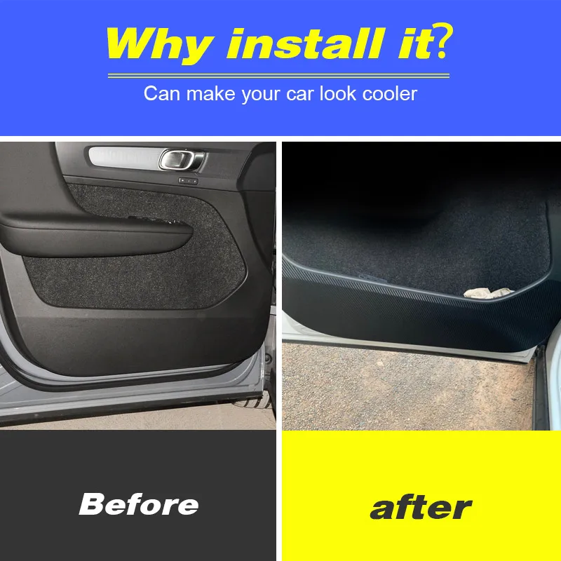 Vtear 자동차 도어 안티 킥 패드 도어 스크래치 스트립 안티 킥 필름 보호 패드 글러브 박스 스티커 액세서리 부품 볼보 XC40