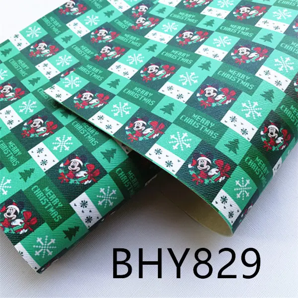 A4 20*33 см мультфильм рождество печать синтетическая кожа ткань для DIY аксессуары BHY868