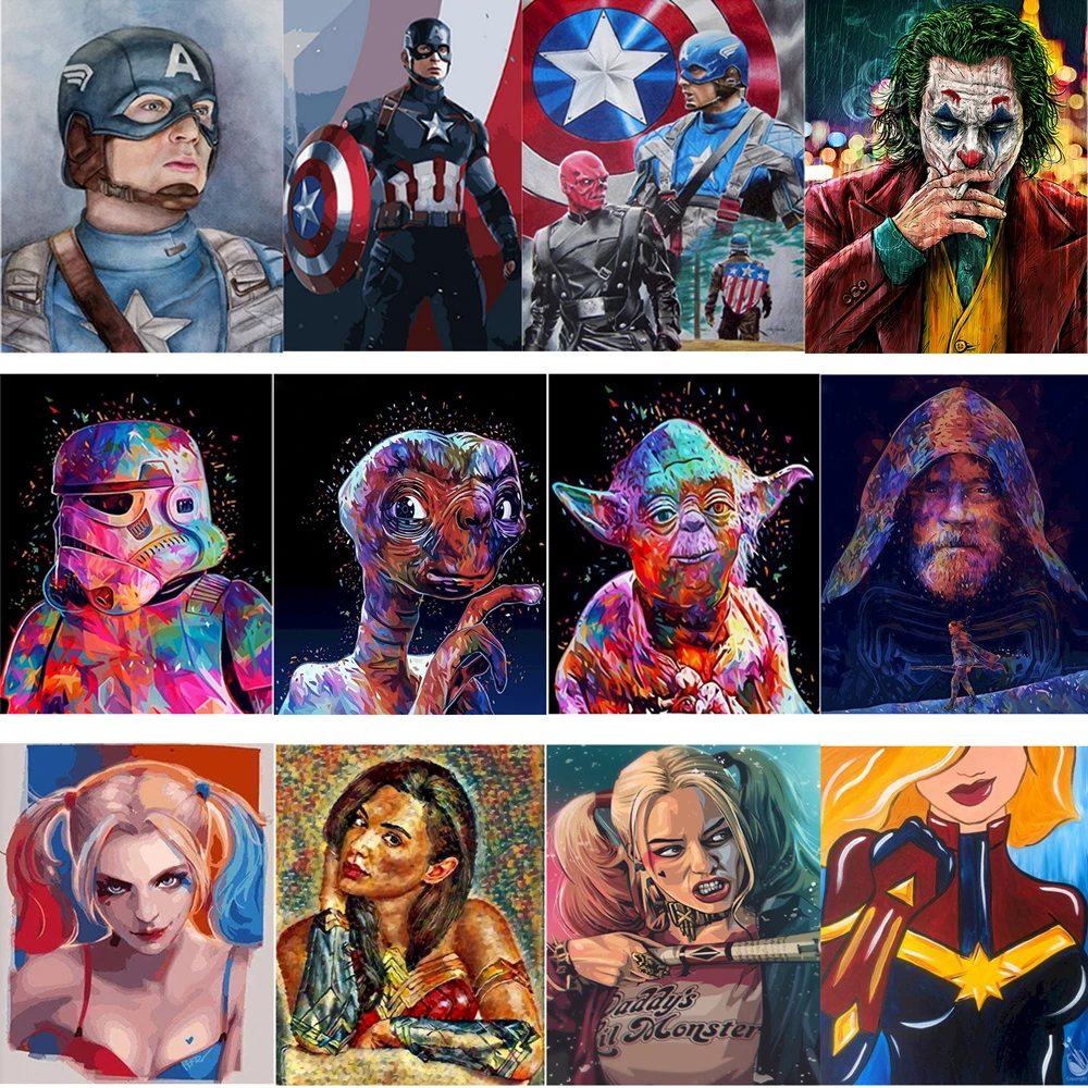 Picture Numbers Captain America Painting Number Captain America Diy