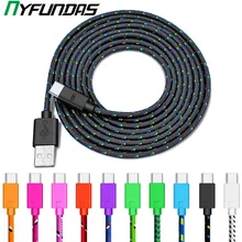 Câble Micro USB type-c tressé en Nylon pour recharge rapide et synchronisation de données, cordon de chargeur usb-c pour Samsung S9 S10 S8 Huawei Xiaomi Mi 9, 1M/2M/3M