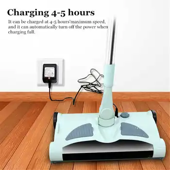 

New Ultra Quiet Stainless Home Wireless Electric Hand Push Sweeper Spinning Broom Mop Household Cleaning