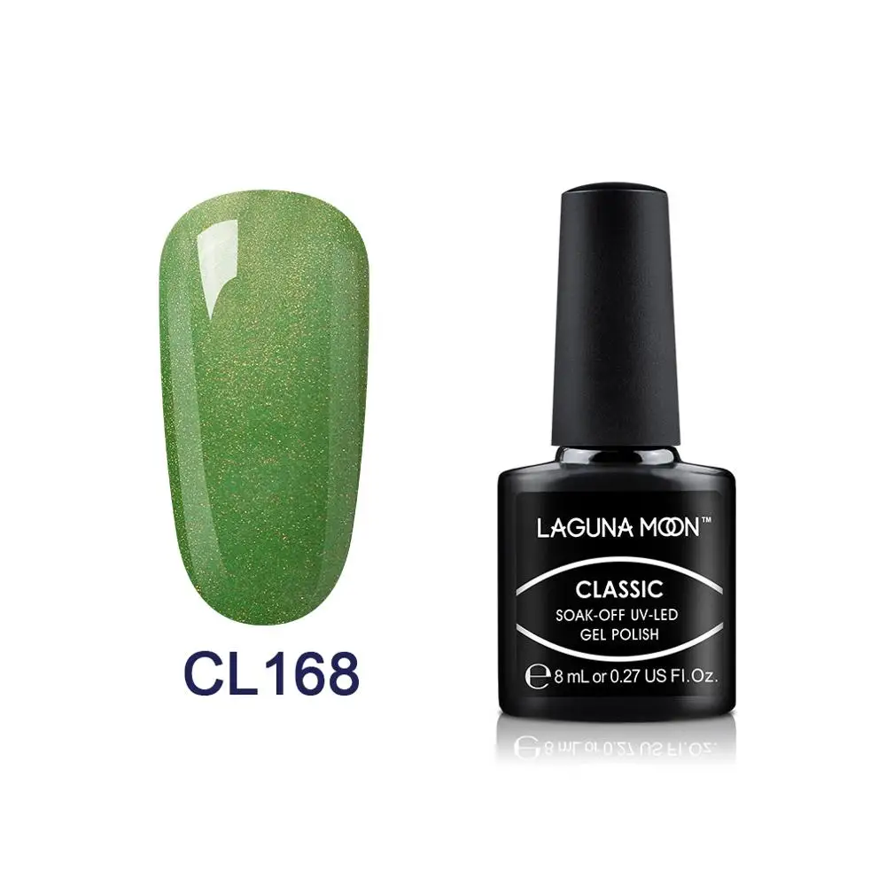 Lagundoon 8 мл зеленый Цветной Гель-лак для ногтей окрашивание Замачивание Полупостоянный гель УФ-и светодиодный эмалированный лак гель лак - Цвет: 168
