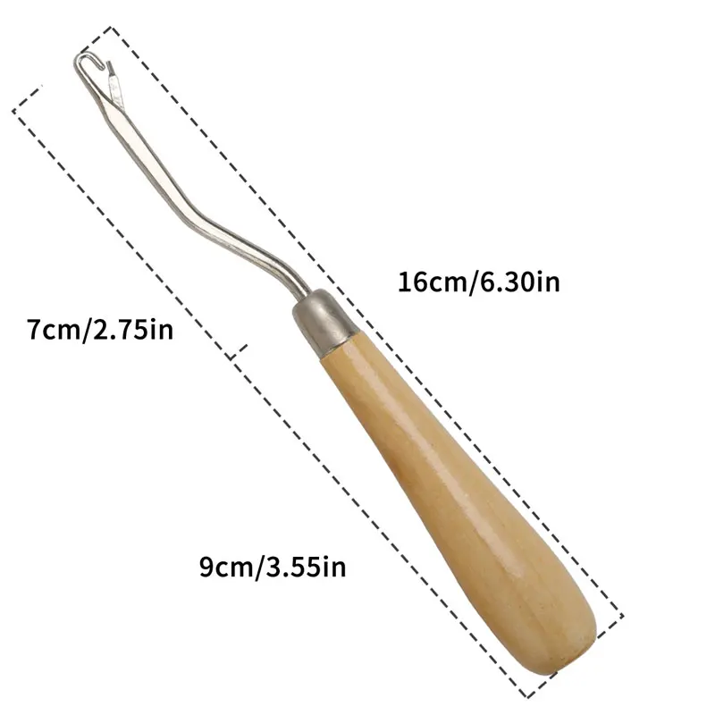 1 предмет древесины Бент защелка крючок для Вязание наращивание волос ткать игл для вязания крючком Игла DIY Искусство ремесло швейные инструменты, нержавеющая сталь