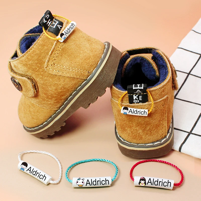 Customized Name Ring Waterproof Baby Shoe Bag Name Sticker Shoe Ring Buckle Kindergarten Name Buckle Pendant 1 2 buckle my shoe