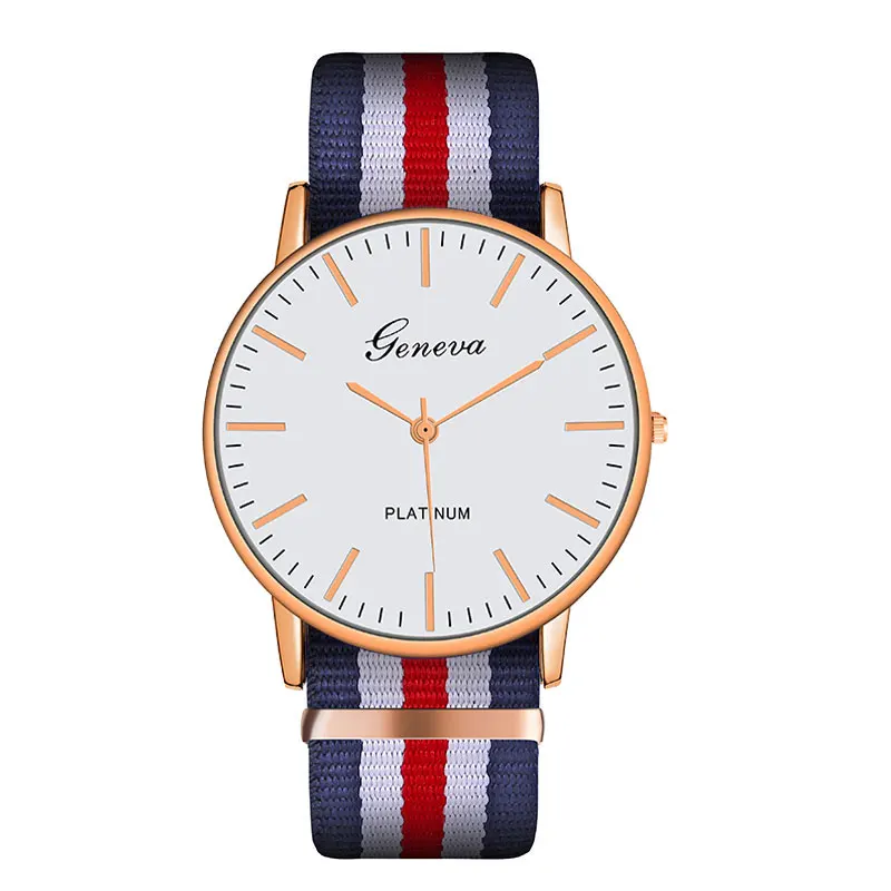 Top Brand Watches Relojes Mujer Luxury men women unisex Geneva Platimum Nylon Wrist Watch Quartz Watch Mens Hours Clock Relogio - Цвет: 6