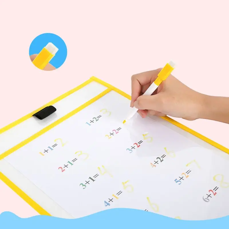재사용 가능한 쓰기 및 닦는 가방을 위한 드라이 지우기 파일 폴더 문서 가방, 사무실 및 학교 용품, 10 개