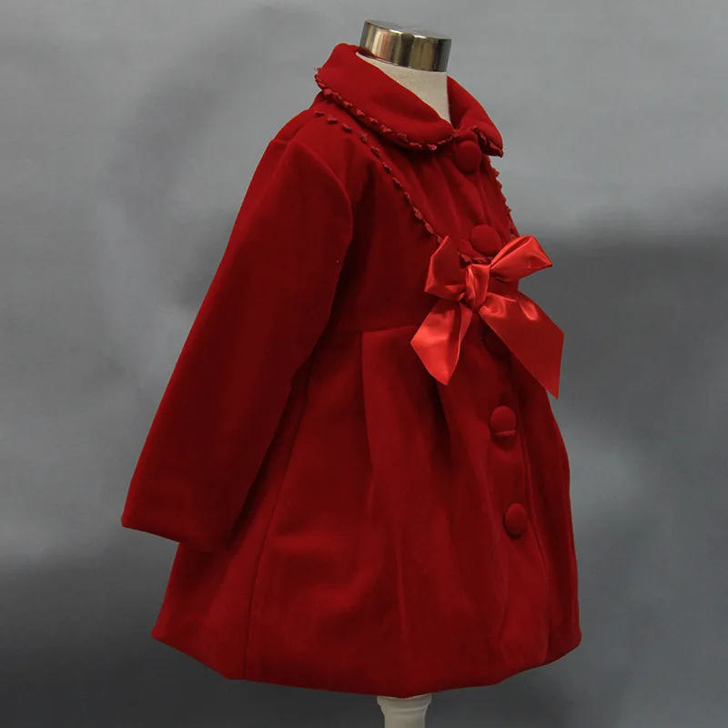 3 цвета, зимнее теплое пальто и куртка для девочек, детское зимнее Однотонное шерстяное пальто высокого качества с длинными рукавами, верхняя одежда для маленьких девочек 3-8 лет