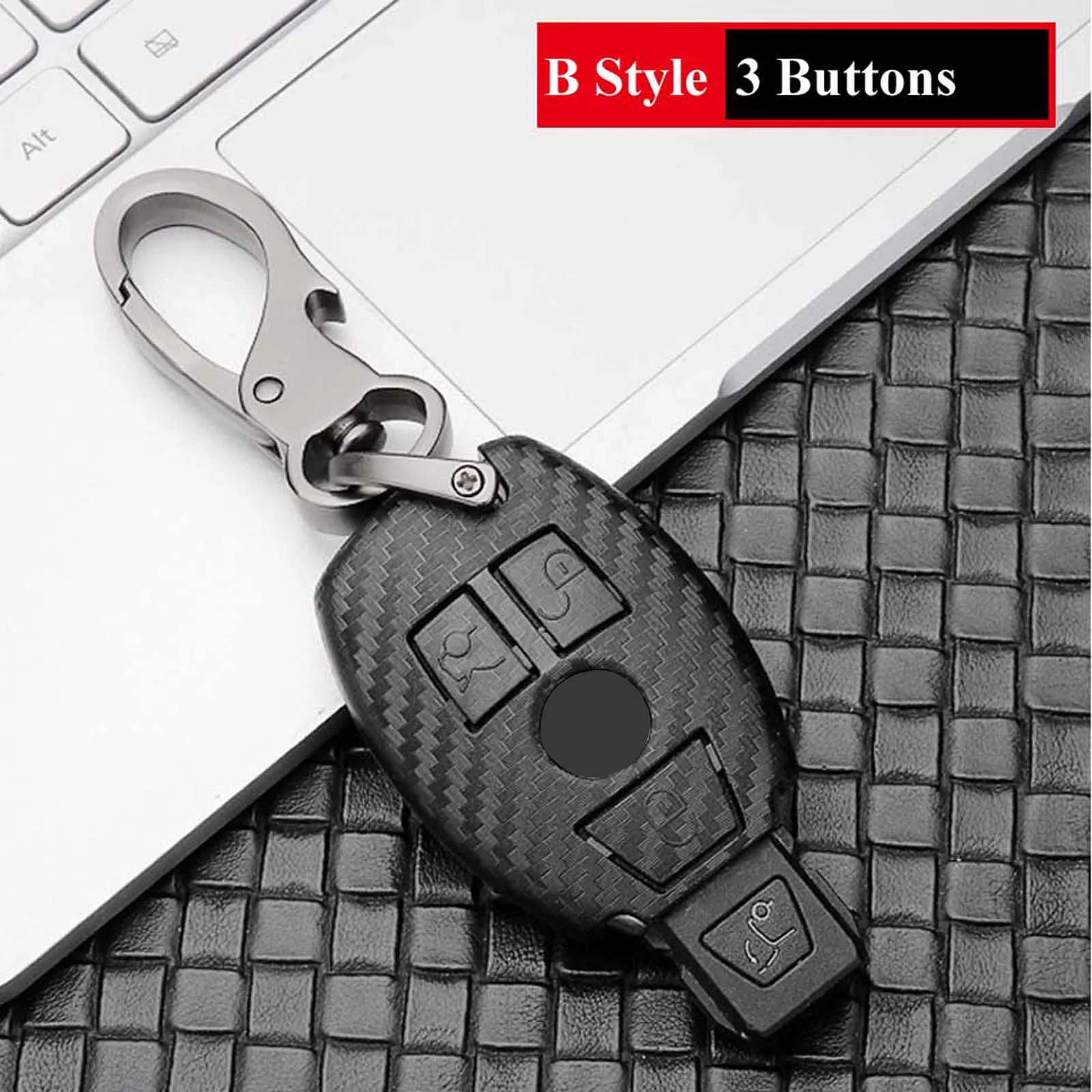 3 Button Type A Jingyuqin умный чехол для дистанционного ключа от машины крышка из углеродного АБС для Mercedes Benz E S C Класс W213 W204 GLC 260 C200 CLA GLA BGA AMG 2/3B - Название цвета: 3 Button Type A
