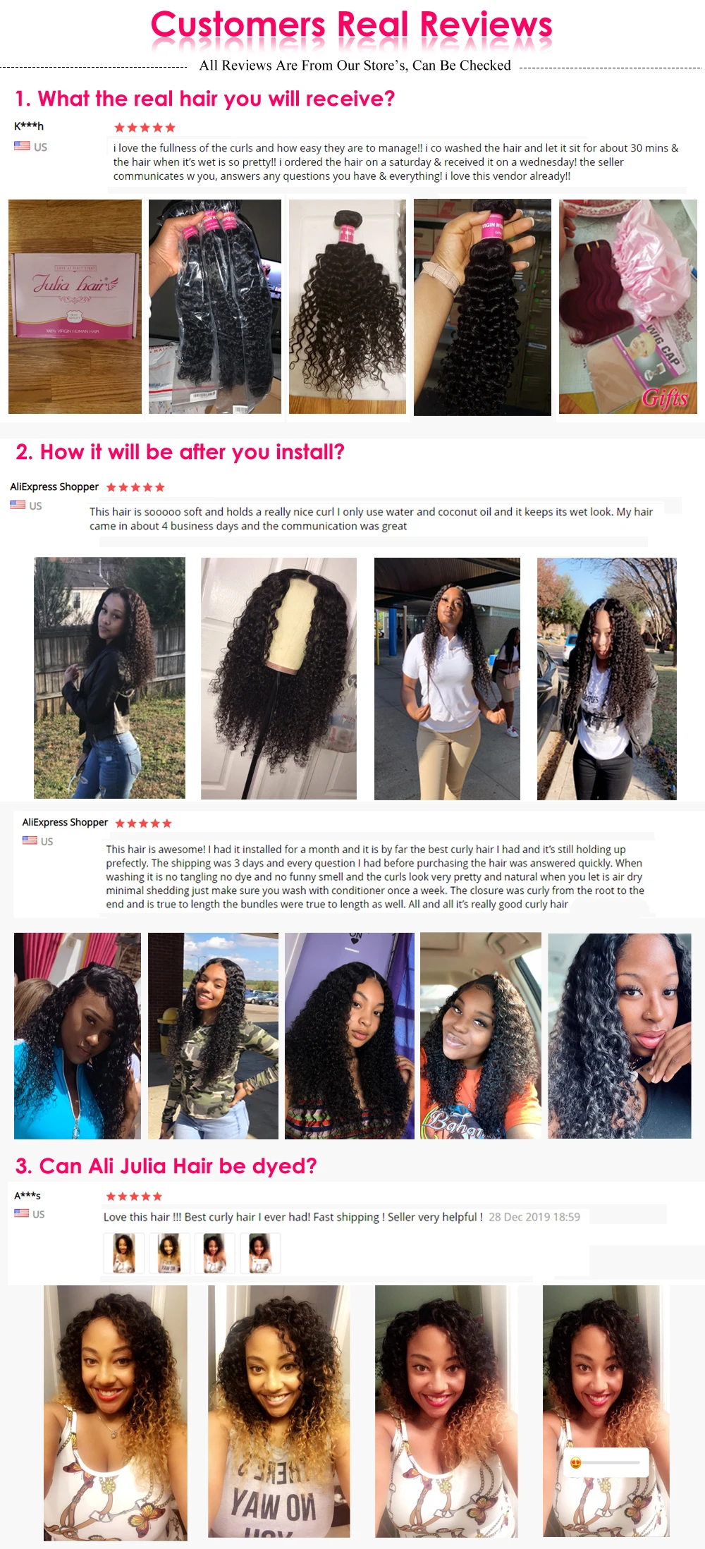 Indian Curly Hair Bundles Ali Julia Remy Hair Curly Weave 100% Human Hair Extensions Natural Color Buy 1 3 4 pcs Curly Hair Bundles (18)