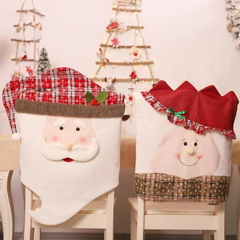

Christmas decoration snowflake lattice cartoon creative cute Santa Claus Christmas chair cover table foot cover decoration