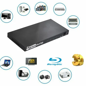 

1 In 8 Out HDMI Splitter Switch 1X8 8 Port Repeater Amplifier Hub 3D 4K HD 1080P HDMI 3D Splitter High Quality